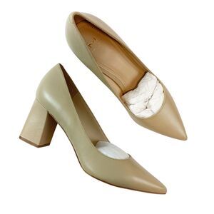 Marc Fisher Zala Pumps Heels Women's 8.5 Nude Light Natural Leather Pointed Toe